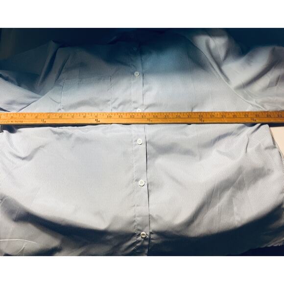 Women's Size 2XL  Blue White pin striped Blouse Polyester unbranded NWOT - Picture 7 of 11